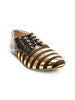 Scamanus Brown & Gold-Toned Striped Casual Shoes